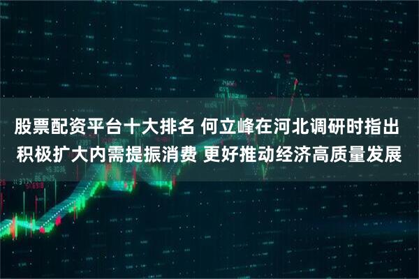 股票配资平台十大排名 何立峰在河北调研时指出 积极扩大内需提振消费 更好推动经济高质量发展