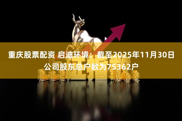 重庆股票配资 启迪环境：截至2025年11月30日公司股东总户数为75362户